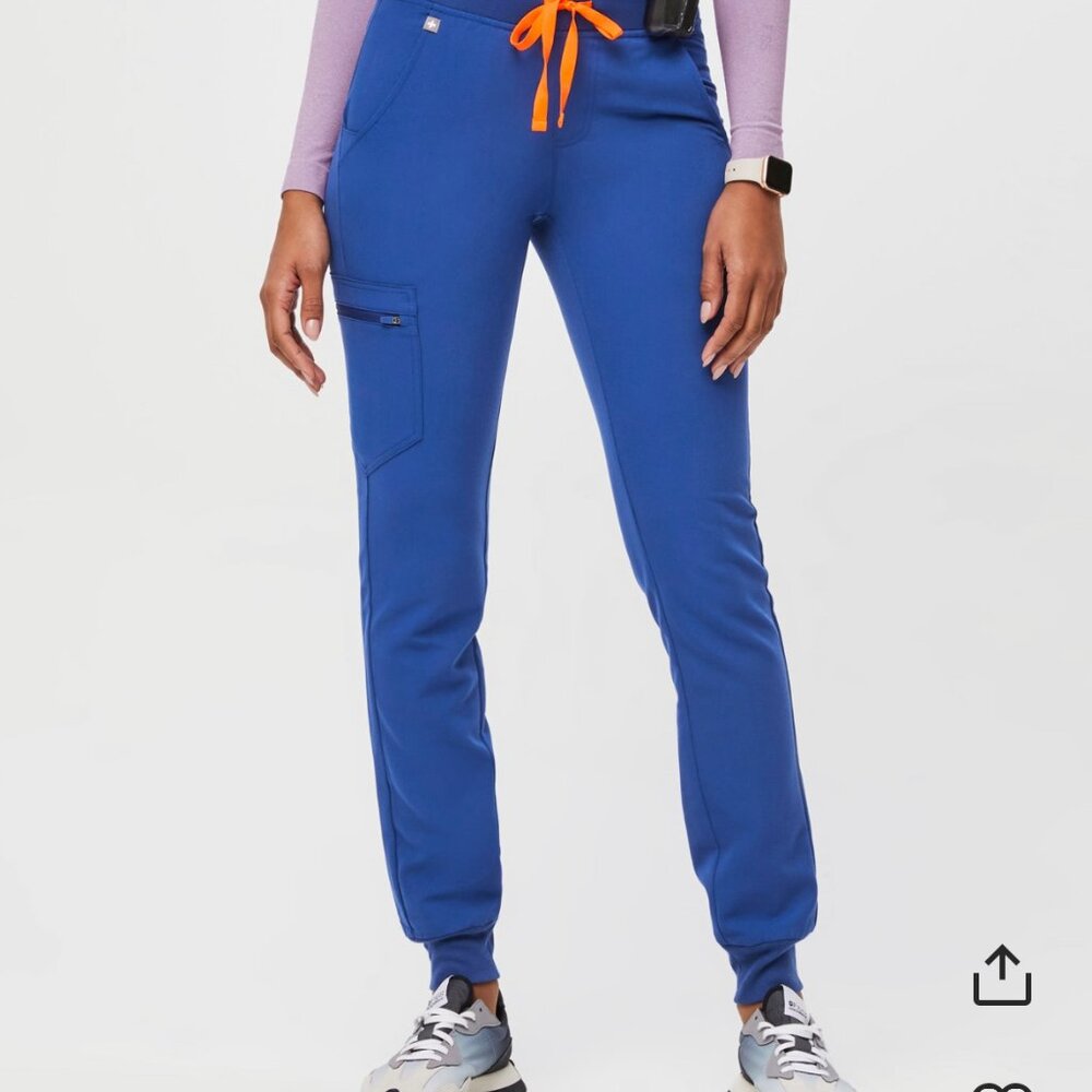 Figs Winning Blue Zamora Jogger Scrub Pants MP Medium Petite